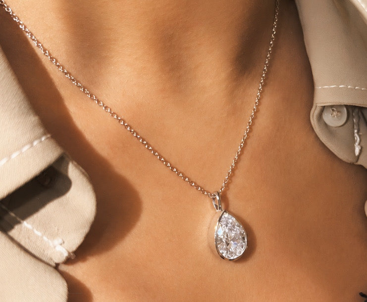 Pear Solitaire Pendant